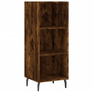vidaXL Buffet chêne fumé 34,5x32,5x90 cm bois d'ingénierie pas cher