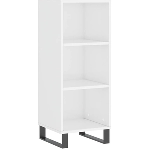 vidaXL Buffet blanc brillant 34,5x32,5x90 cm bois d'ingénierie pas cher
