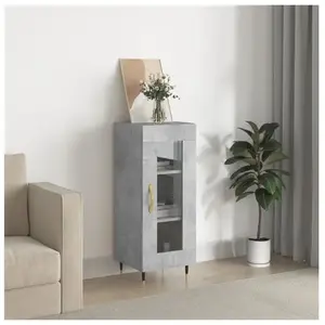 vidaXL Buffet Gris béton 34,5x34x90 cm Bois d'ingénierie