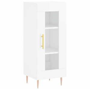 vidaXL Buffet Blanc brillant 34,5x34x90 cm Bois d'ingénierie pas cher