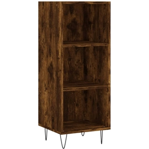 vidaXL Buffet chêne fumé 34,5x32,5x90 cm bois d'ingénierie pas cher