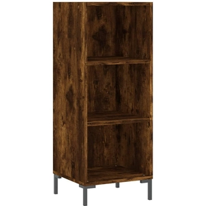 vidaXL Buffet chêne fumé 34,5x32,5x90 cm bois d'ingénierie pas cher
