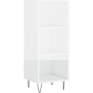 vidaXL Buffet blanc brillant 34,5x32,5x90 cm bois d'ingénierie pas cher