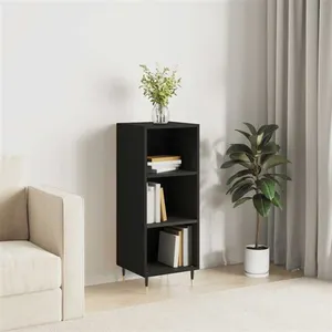 vidaXL Buffet noir 34,5x32,5x90 cm bois d'ingénierie pas cher