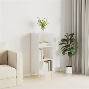 vidaXL Buffet blanc brillant 34,5x32,5x90 cm bois d'ingénierie pas cher
