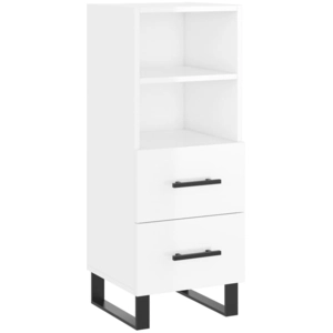 vidaXL Buffet Blanc brillant 34,5x34x90 cm Bois d'ingénierie pas cher