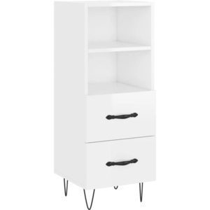 Comparateur de prix : vidaXL Buffet Blanc brillant 34,5x34x90 cm Bois d'ingénierie