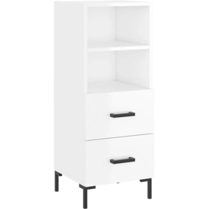 vidaXL Buffet Blanc brillant 34,5x34x90 cm Bois d'ingénierie