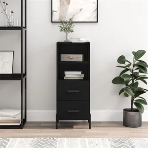 vidaXL Buffet Noir 34,5x34x90 cm Bois d'ingénierie pas cher