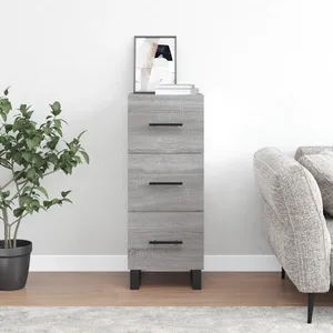 vidaXL Buffet Sonoma gris 34,5x34x90 cm Bois d'ingénierie pas cher