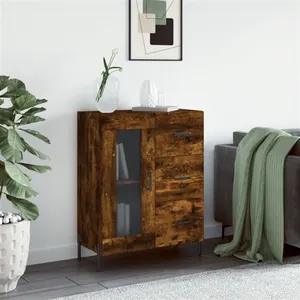 vidaXL Buffet chêne fumé 69,5x34x90 cm bois d'ingénierie pas cher