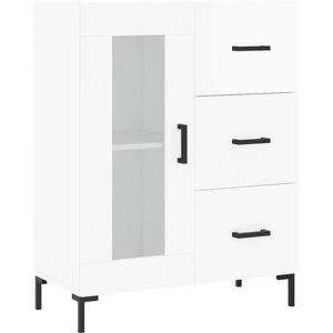 vidaXL Buffet Blanc brillant 69,5x34x90 cm Bois d'ingénierie pas cher
