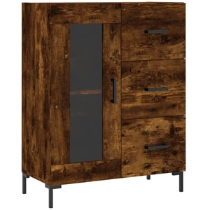 vidaXL Buffet chêne fumé 69,5x34x90 cm bois d'ingénierie pas cher