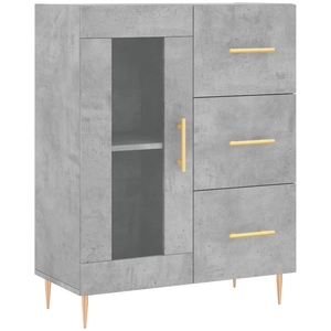 vidaXL Buffet gris béton 69,5x34x90 cm bois d'ingénierie pas cher