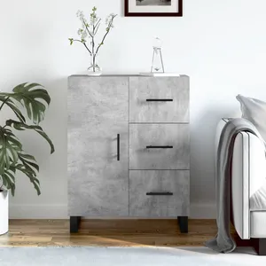 vidaXL Buffet gris béton 69,5x34x90 cm bois d'ingénierie pas cher