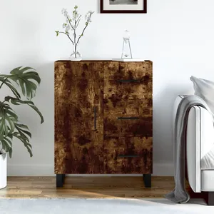 vidaXL Buffet chêne fumé 69,5x34x90 cm bois d'ingénierie pas cher