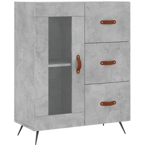 vidaXL Buffet gris béton 69,5x34x90 cm bois d'ingénierie pas cher