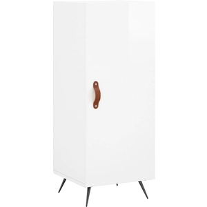 vidaXL Buffet Blanc brillant 34,5x34x90 cm Bois d'ingénierie