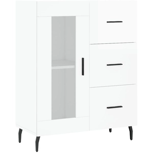 vidaXL Buffet Blanc brillant 69,5x34x90 cm Bois d'ingénierie pas cher
