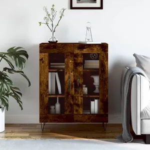 vidaXL Buffet chêne fumé 69,5x34x90 cm bois d'ingénierie pas cher