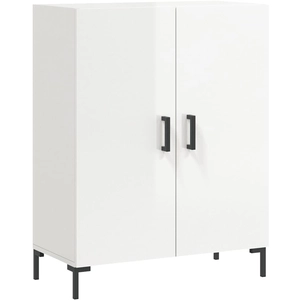 vidaXL Buffet Blanc brillant 69,5x34x90 cm Bois d'ingénierie pas cher
