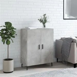 vidaXL Buffet gris béton 69,5x34x90 cm bois d'ingénierie pas cher