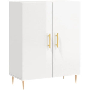 vidaXL Buffet Blanc brillant 69,5x34x90 cm Bois d'ingénierie pas cher