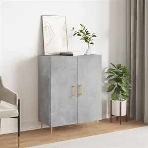 vidaXL Buffet gris béton 69,5x34x90 cm bois d'ingénierie pas cher