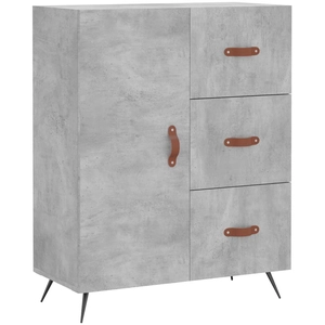 vidaXL Buffet gris béton 69,5x34x90 cm bois d'ingénierie pas cher