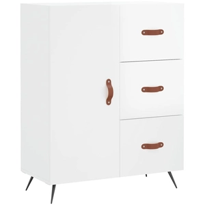 vidaXL Buffet Blanc brillant 69,5x34x90 cm Bois d'ingénierie pas cher