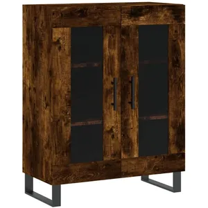 vidaXL Buffet chêne fumé 69,5x34x90 cm bois d'ingénierie pas cher