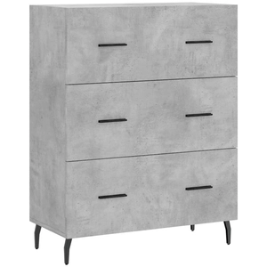 vidaXL Buffet gris béton 69,5x34x90 cm bois d'ingénierie pas cher