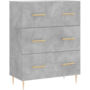 vidaXL Buffet gris béton 69,5x34x90 cm bois d'ingénierie pas cher