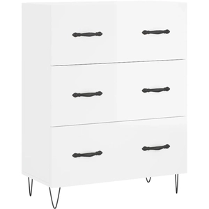 vidaXL Buffet Blanc brillant 69,5x34x90 cm Bois d'ingénierie pas cher