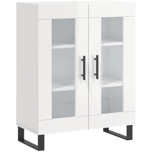 vidaXL Buffet Blanc brillant 69,5x34x90 cm Bois d'ingénierie pas cher