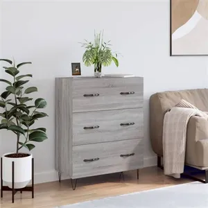 vidaXL Buffet sonoma gris 69,5x34x90 cm bois d'ingénierie pas cher
