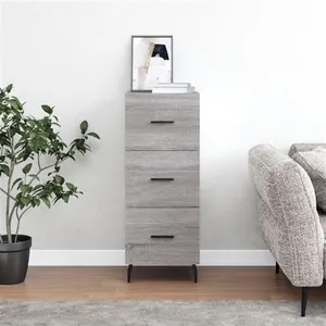 vidaXL Buffet Sonoma gris 34,5x34x90 cm Bois d'ingénierie pas cher