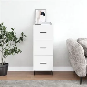 vidaXL Buffet blanc 34,5x34x90 cm bois d'ingénierie pas cher