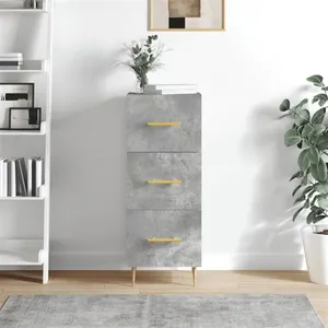 vidaXL Buffet Gris béton 34,5x34x90 cm Bois d'ingénierie pas cher