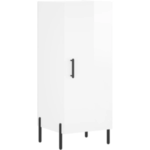 vidaXL Buffet Blanc brillant 34,5x34x90 cm Bois d'ingénierie pas cher