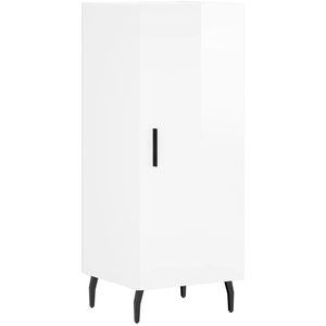 vidaXL Buffet Blanc brillant 34,5x34x90 cm Bois d'ingénierie pas cher