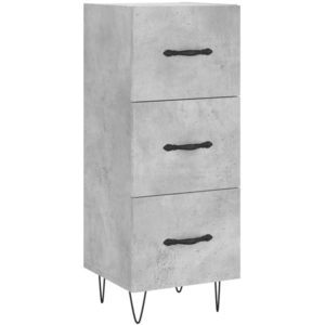 vidaXL Buffet Gris béton 34,5x34x90 cm Bois d'ingénierie pas cher