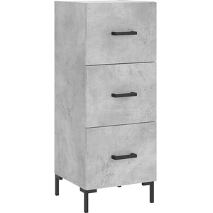 vidaXL Buffet Gris béton 34,5x34x90 cm Bois d'ingénierie pas cher