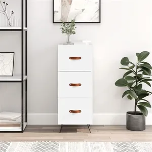 vidaXL Buffet blanc 34,5x34x90 cm bois d'ingénierie pas cher