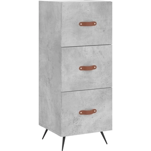 vidaXL Buffet Gris béton 34,5x34x90 cm Bois d'ingénierie pas cher