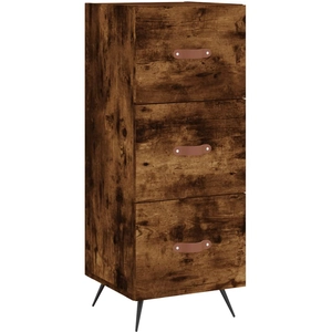 vidaXL Buffet Chêne fumé 34,5x34x90 cm Bois d'ingénierie pas cher
