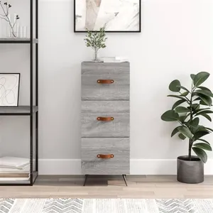 vidaXL Buffet Sonoma gris 34,5x34x90 cm Bois d'ingénierie pas cher