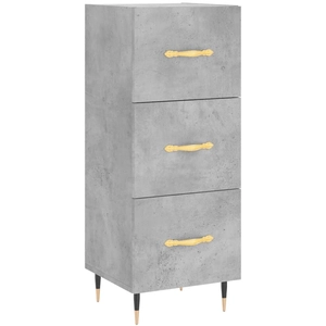 vidaXL Buffet Gris béton 34,5x34x90 cm Bois d'ingénierie pas cher