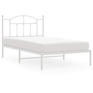 vidaXL Cadre de lit métal avec tête de lit blanc 100x190 cm pas cher