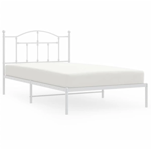 vidaXL Cadre de lit métal avec tête de lit blanc 107x203 cm pas cher